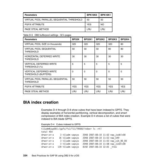 Best Practices for SAP BI using DB2 9 for z/OS - IBM Redbooks