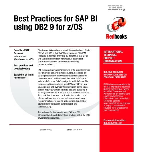 Best Practices for SAP BI using DB2 9 for z/OS - IBM Redbooks