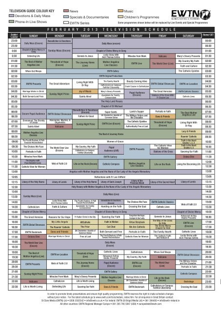 Ewtn Tv Schedule Uk Provides A Good Bloggers Ajax