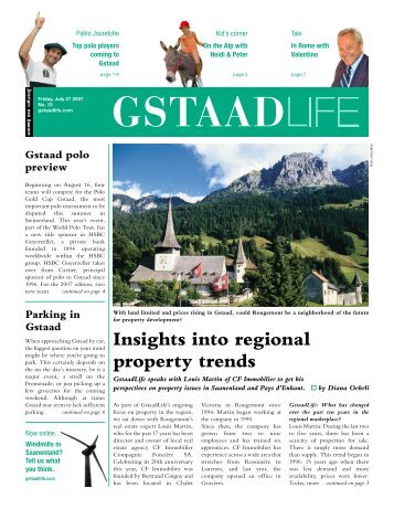 Insights into regional property trends - GstaadLife print edition