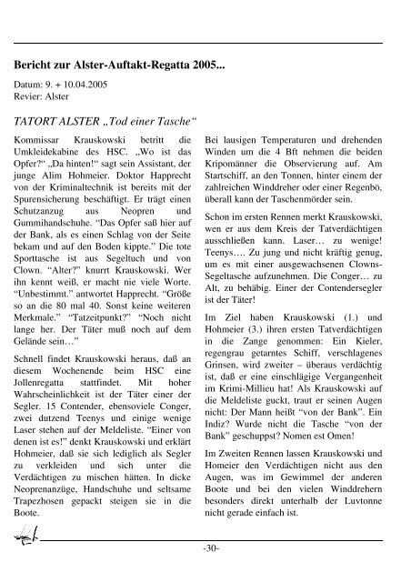 Bericht zur Alster-Auftakt-Regatta 2005... - German Contender ...