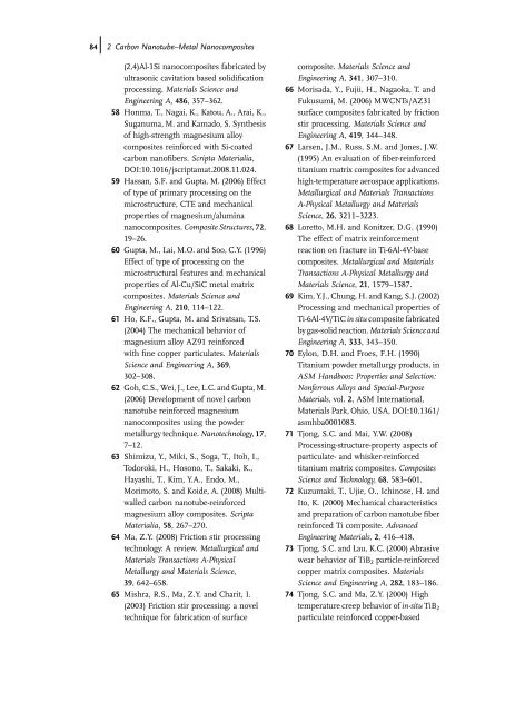 Carbon Nanotube Reinforced Composites: Metal and Ceramic ...