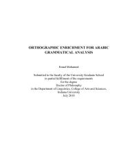 orthographic enrichment for arabic grammatical ... - Indiana University