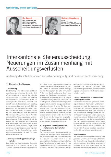 Interkantonale Steuerausscheidung: Neuerungen im ...