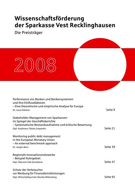 Wissenschaftsförderung der Sparkasse Vest Recklinghausen