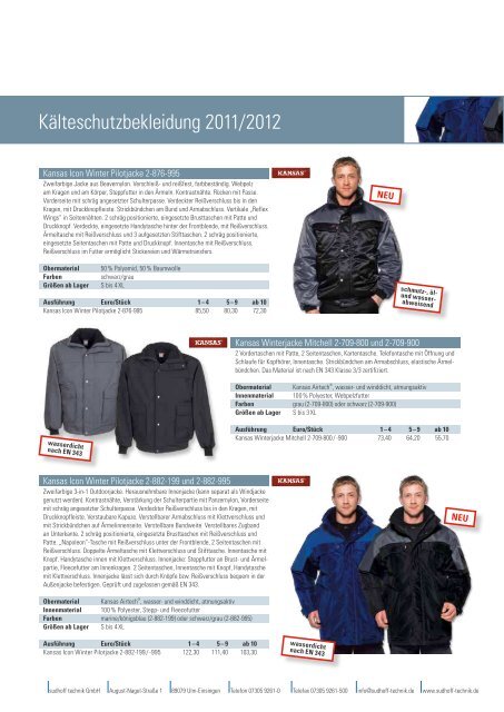 Arbeitsschutz: Alles für den Winter 2011/2012 - sudhoff technik GmbH