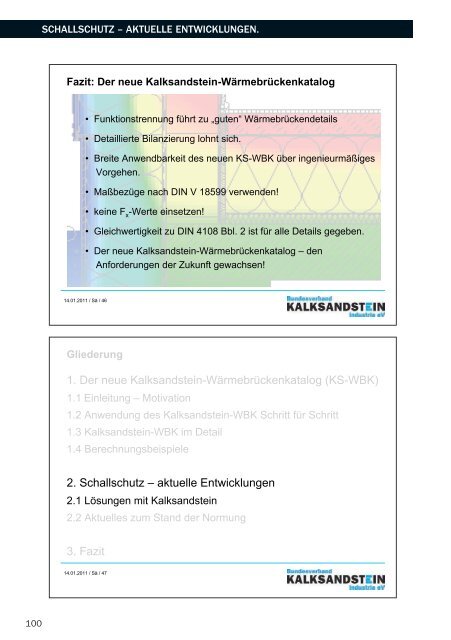 KALKSANDSTEIN BAUSEMINAR 2011