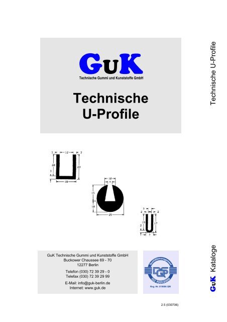 Technische U-Profile - GuK Technische Gummi und Kunststoffe GmbH