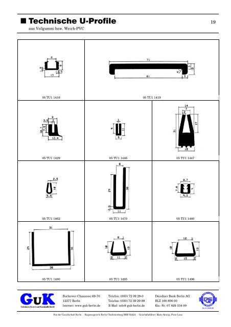 Technische U-Profile - GuK Technische Gummi und Kunststoffe GmbH