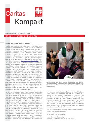 NEWSLETTER Dezember 2012 - Caritasverband Rhein-Mosel-Ahr eV
