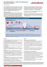 Produktinformation – Altersvorsorgevertrag Deka-ZukunftsPlan