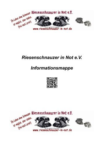 Riesenschnauzer in Not e.V. Informationsmappe - Deutsch