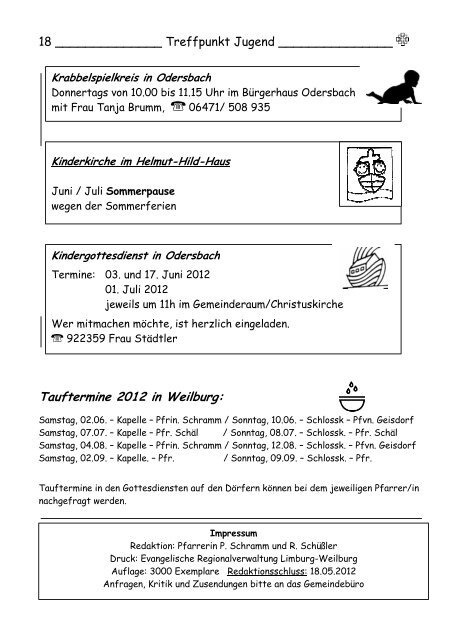 Juni/Juli 2012 - Ev. Kirchengemeinde Weilburg