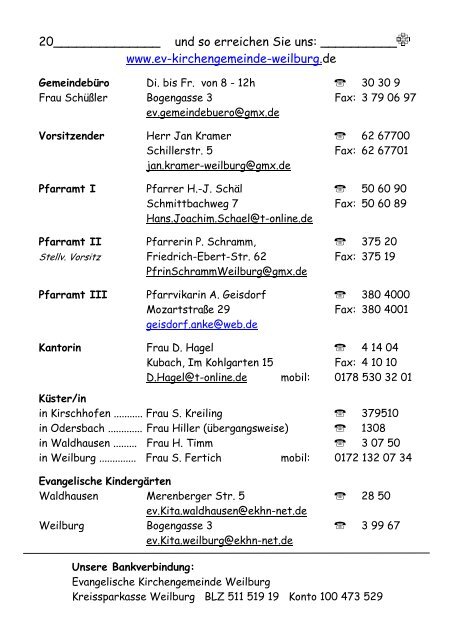 Juni/Juli 2012 - Ev. Kirchengemeinde Weilburg