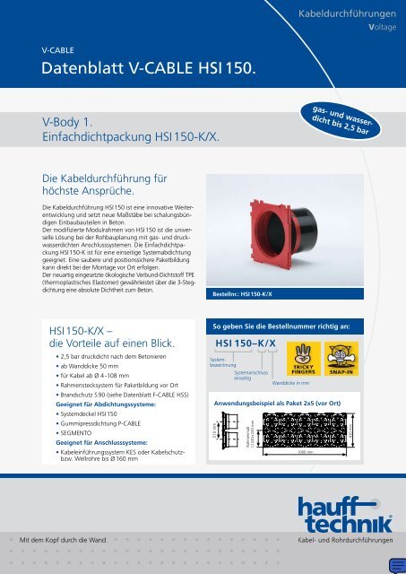 Datenblatt V-CABLE HSI 150. - VARIO - Tec