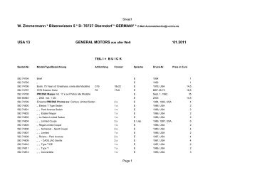 USA 13 W. Zimmermann * Bitzenwiesen 5 * D - Automobilarchiv.com
