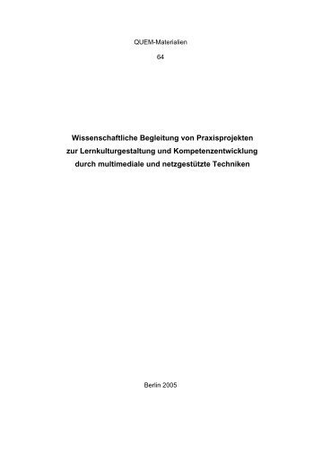 Wissenschaftliche Begleitung von Praxisprojekten zur ... - ABWF