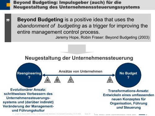 Controlling Beyond Budgeting: Anregungen des ... - Juergen Daum