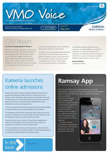 Issue 17 - May 2012 - Kareena Private Hospital