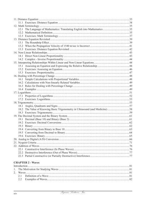 UltrasoUnd Physics & instrUmentation - Pegasus Lectures