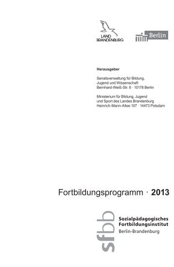 sfbb Fortbildungsprogramm 2013 - SFBB Berlin-Brandenburg ...
