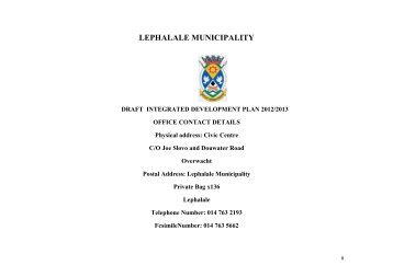 LEPHALALE Draft IDP for 12&13m.pdf - Department of Water Affairs ...