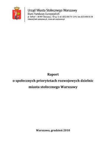 Raport o społecznych priorytetach rozwojowych dzielnic - Warszawa