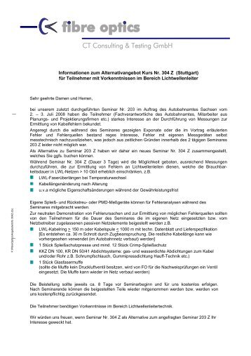 CT Consulting & Testing GmbH - Fibre Optics CT GmbH