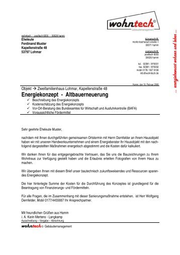 Energiekonzept - Altbauerneuerung - communityHost.de