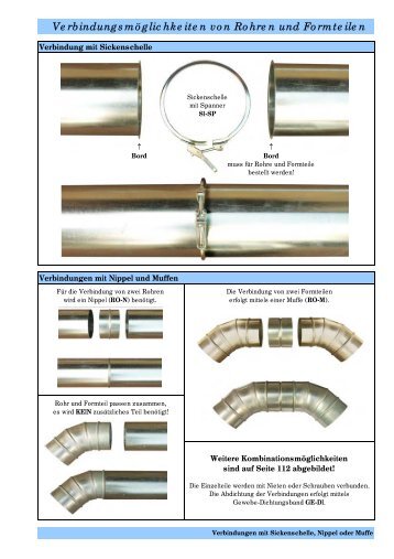 Verbindungsmöglichkeiten von Rohren und Formteilen - Silobau