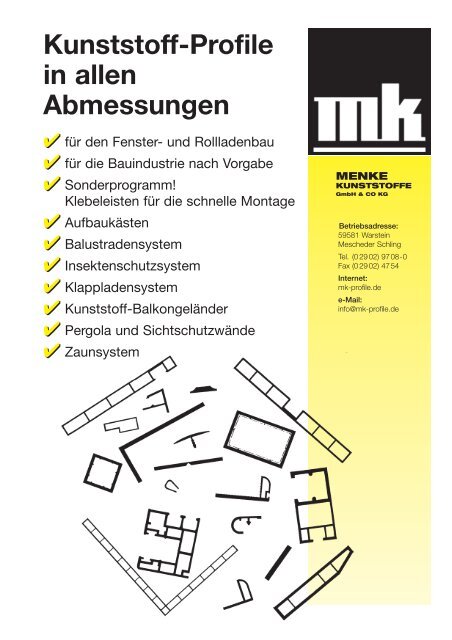 Kunststoff-Profile in allen Abmessungen - mk-Profile