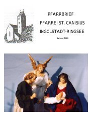 PFARRBRIEF PFARREI ST. CANISIUS INGOLSTADT-RINGSEE