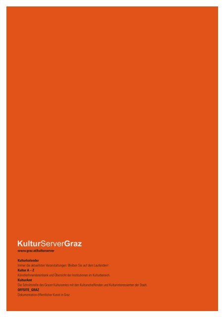 Kunst- und Kulturbericht der Stadt Graz 2004 - Kulturserver Graz