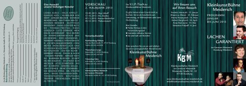 Flyer 1. Halbjahr 2013 - KleinkunstBühne Meiderich