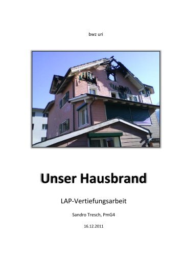 Vertiefungsarbeit «Unser Hausbrand» - Computer-Studio, Schattdorf