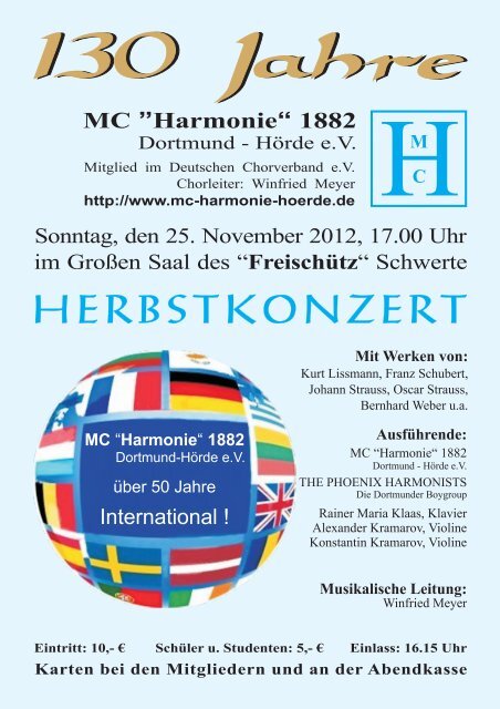 Programmheft 25.11.2012 Herbstkonzert - &quot; Harmonie&quot; 1882 ...