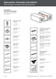 Nutensteine, Schrauben und Zubehör Slot stones, screws ... - Aratron