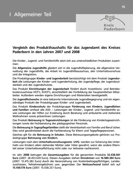 Jahresbericht des Jugendamtes des Kreises ... - Kreis Paderborn