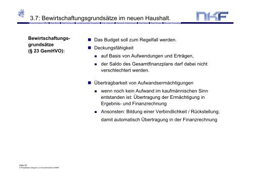 NKF Neues Kommunales Finanzmanagement. - Haushaltsrecht/NKF