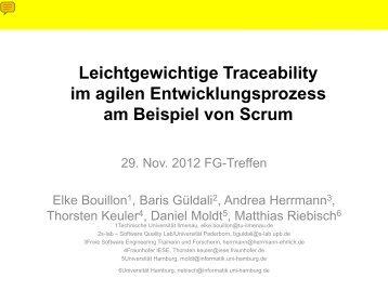 Leichtgewichtige Traceability im agilen Entwicklungsprozess am ...