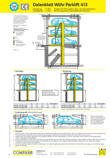 Datenblatt Wöhr Parklift 413 - COMPARK AG