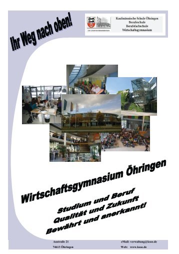 Infoblatt mit Anmeldeformular - Wirtschaftsgymnasiums Öhringen