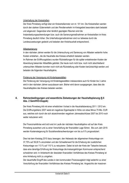 Haushaltsplan des Kreises Pinneberg 2011/2012 - Kreis Pinneberg