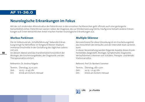 Jahresprogramm 2011 - Helfenstein-Klinik Geislingen