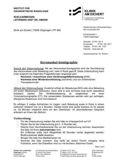 Herzmuskel-Szintigraphie - Kliniken des Landkreises GÃ¶ppingen ...