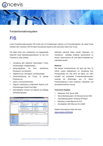 Produktbroschüre FIS (PDF) - Concevis AG