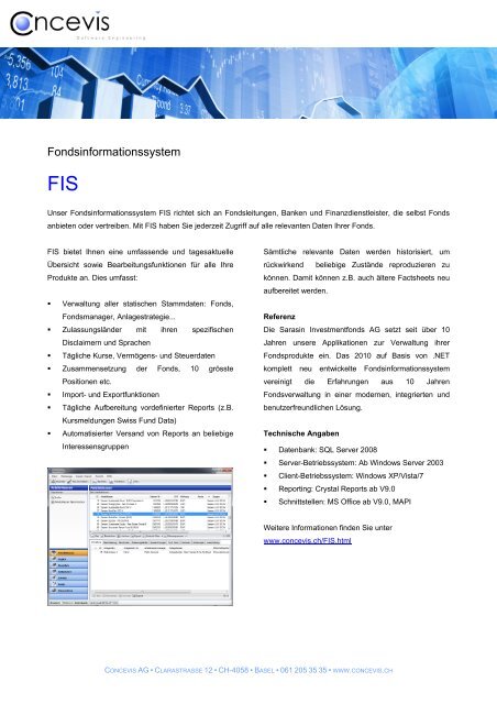 Produktbroschüre FIS (PDF) - Concevis AG