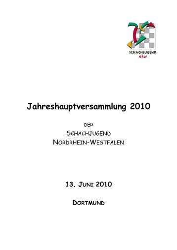 Unterlagen zur JHV 2010 - Schachjugend NRW
