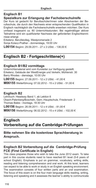 Fachbereich Sprachen - VHS Kreis Heinsberg