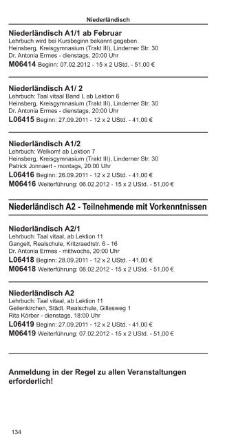 Fachbereich Sprachen - VHS Kreis Heinsberg